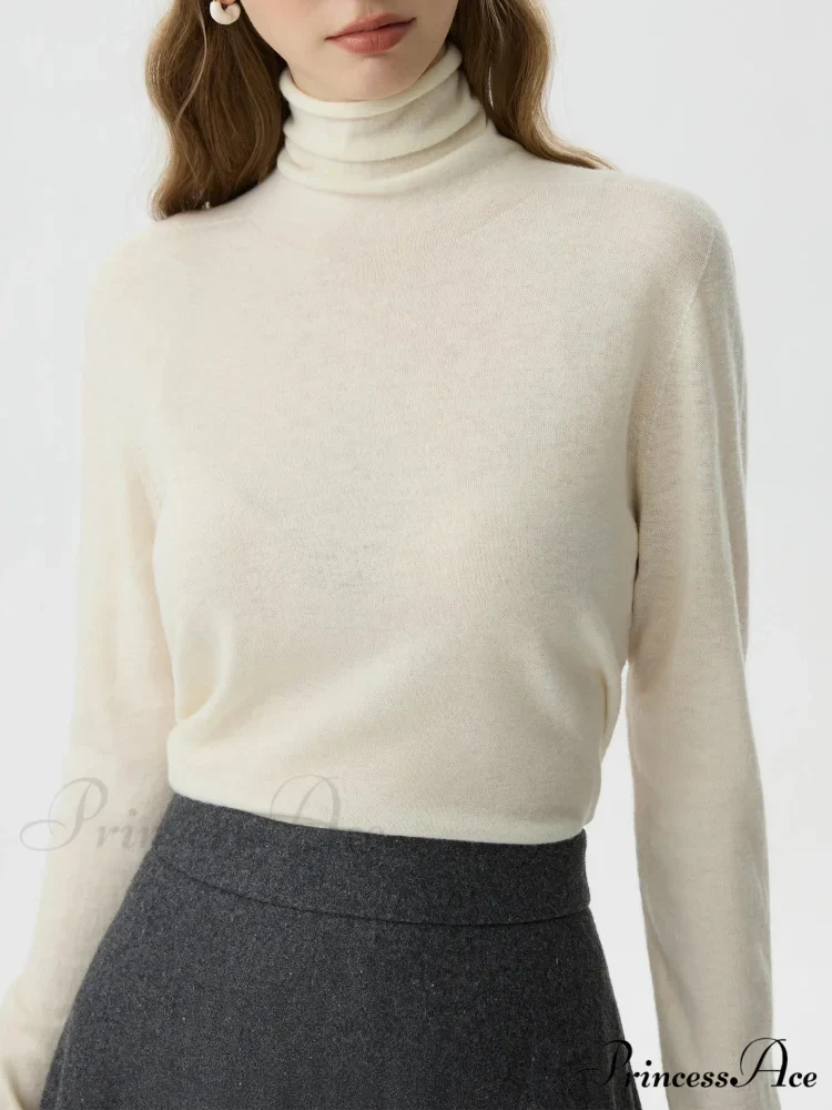 100% Wool High Neck Slim Wool Jumper - Image 2