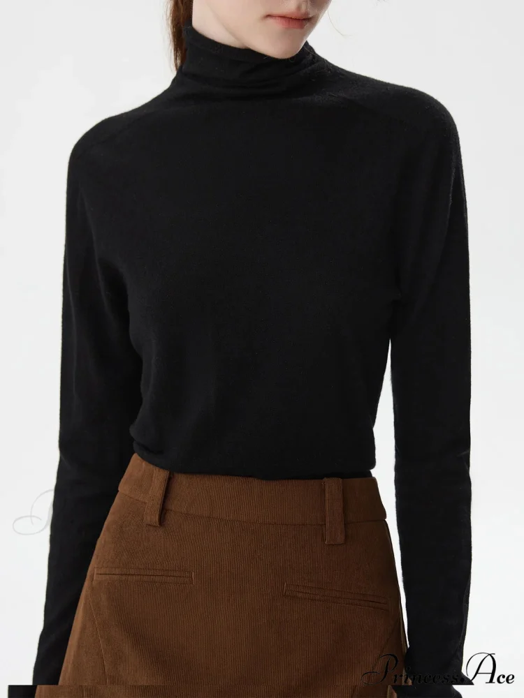 100% Wool High Neck Slim Wool Jumper - Image 4