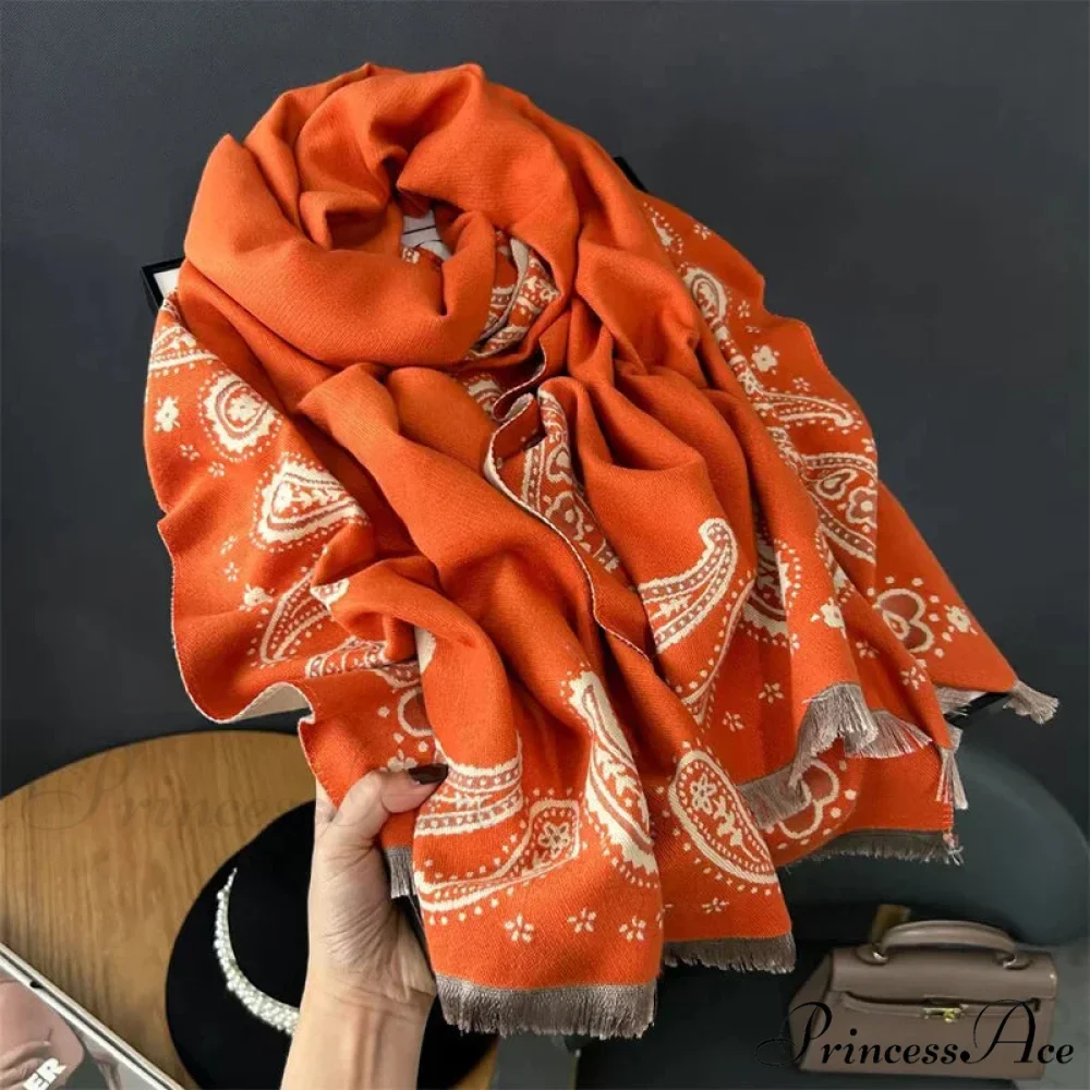2024 New Year's Crimson Cashmere Scarf - Image 2