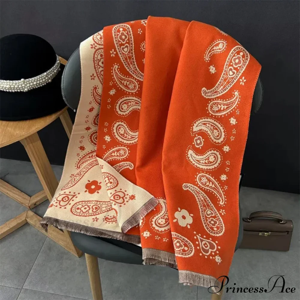 2024 New Year's Crimson Cashmere Scarf - Image 5