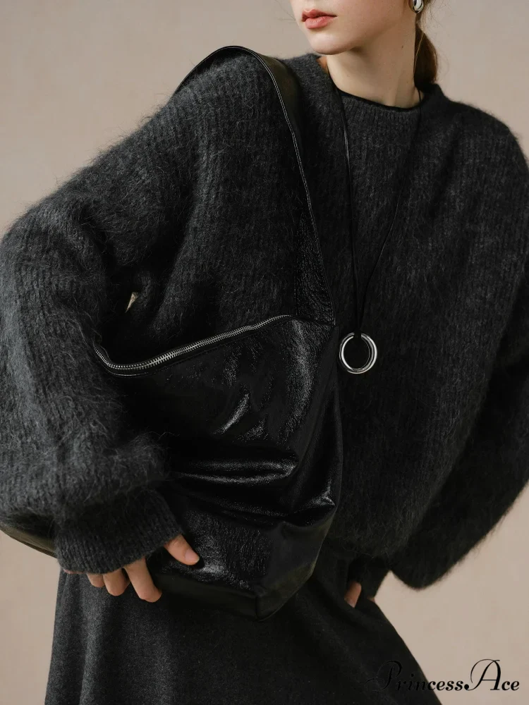 55.8% Alpaca Wool Circular Neck Sweater - Image 2