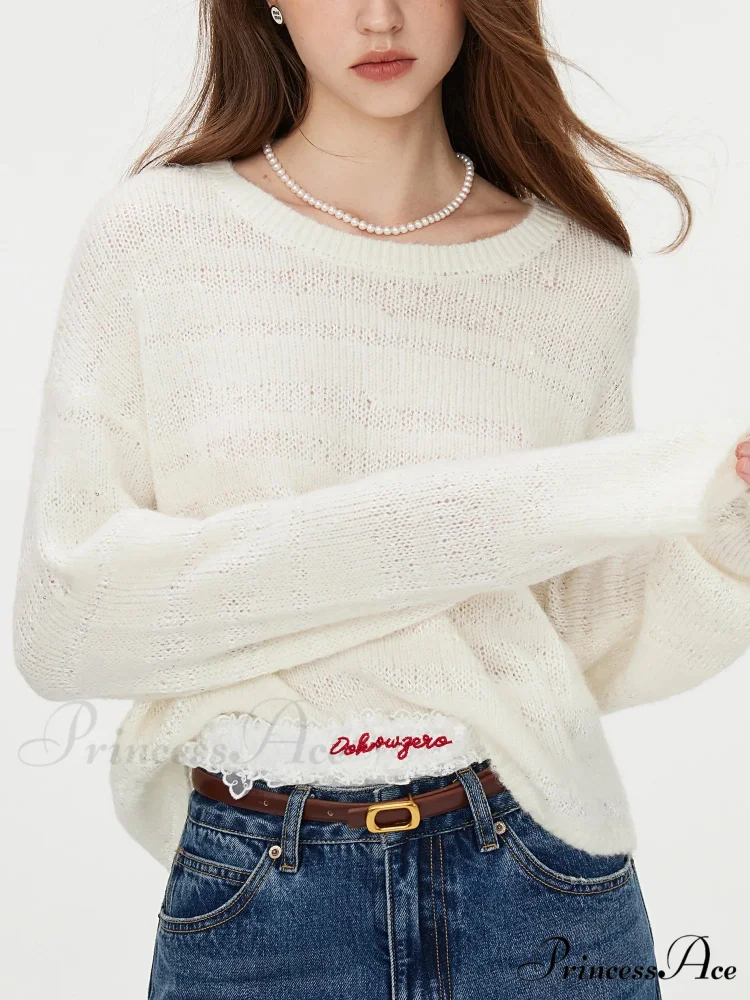 8.7% Wool Circular Neck Dropped Sleeve Pullover - Image 5