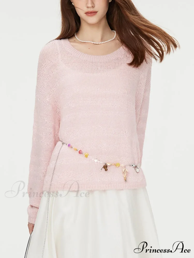 8.7% Wool Circular Neck Dropped Sleeve Pullover - Image 6