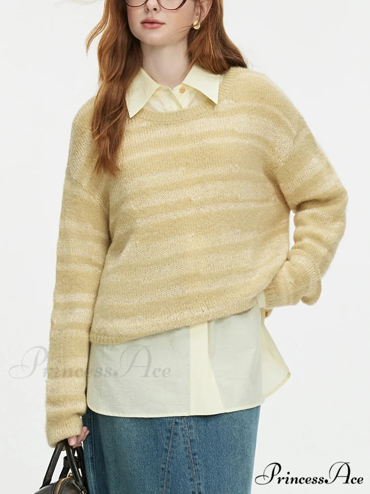 8.7% Wool Circular Neck Dropped Sleeve Pullover - Image 8