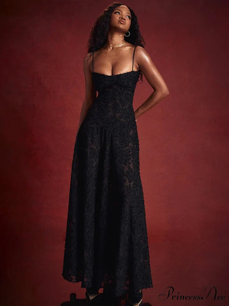 A-line Lace Open-Back Holiday Dress - Image 5
