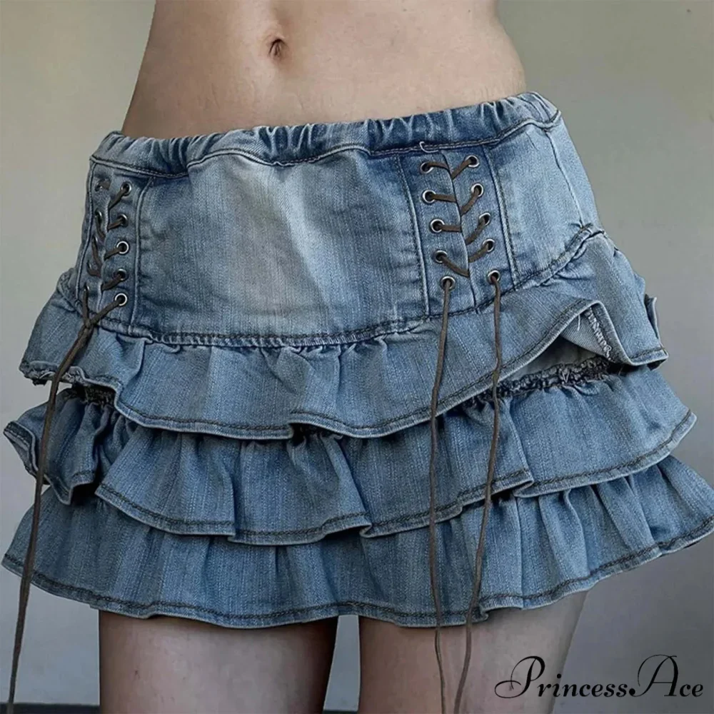 Adorable Cute A-Line Denim Skirt - Image 2