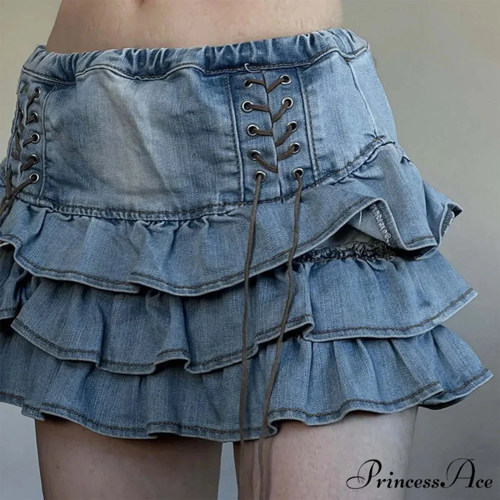 Adorable Cute A-Line Denim Skirt - Image 3