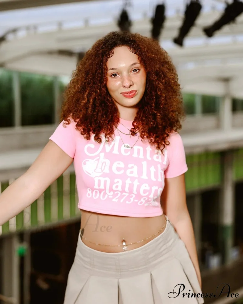 American Display Waist Letter Graphic T-shirt - Image 2