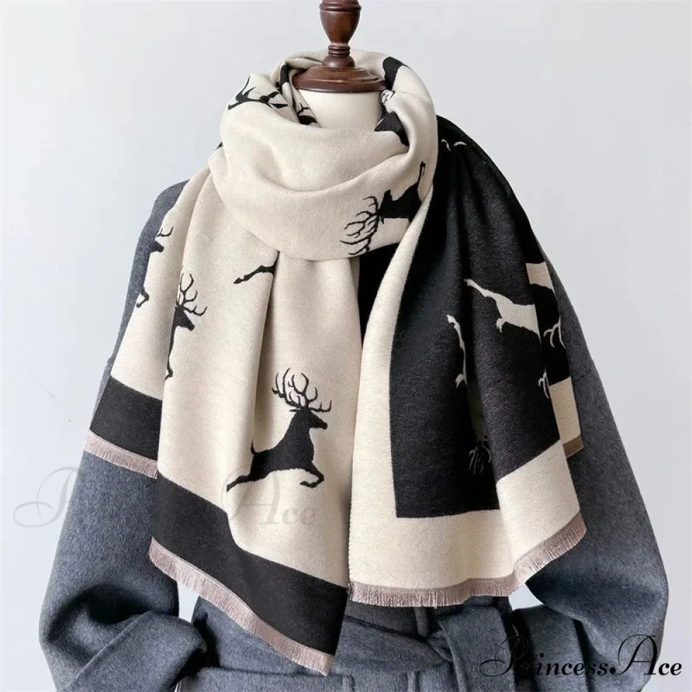 Animal Pattern Cashmere Scarf - Image 2