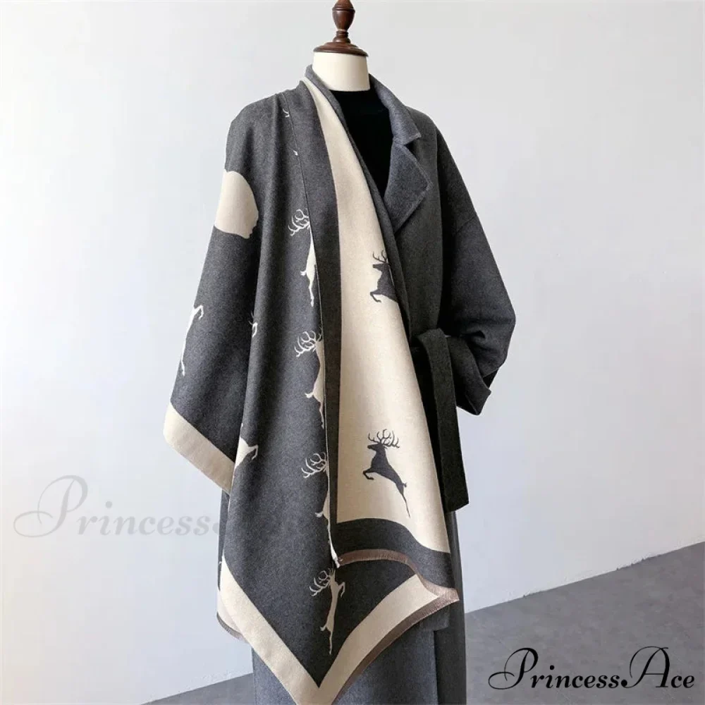Animal Pattern Cashmere Scarf - Image 3
