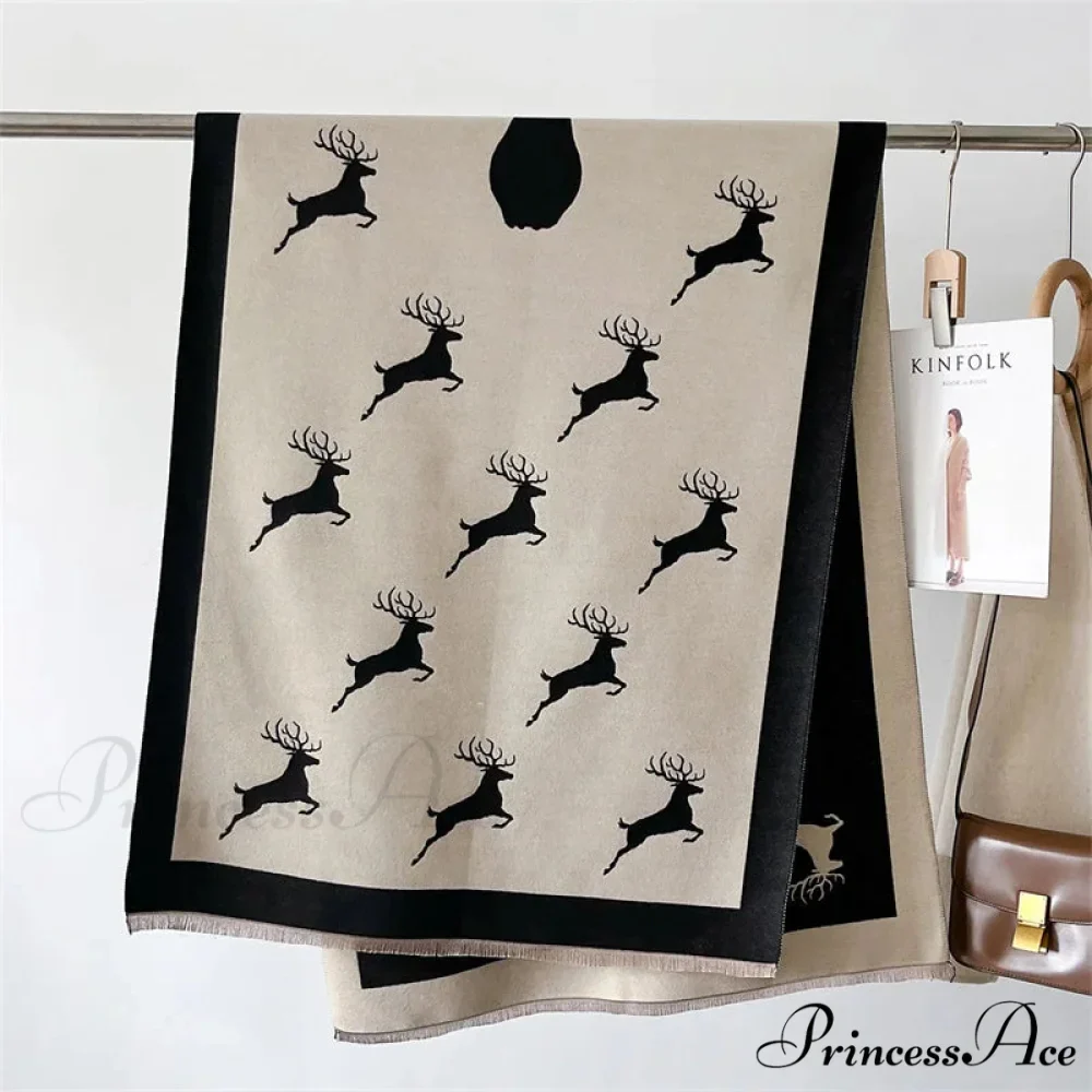 Animal Pattern Cashmere Scarf - Image 4