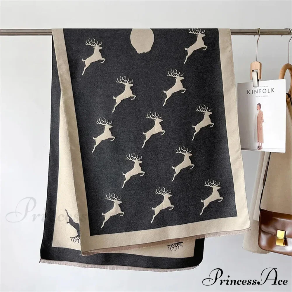 Animal Pattern Cashmere Scarf - Image 5