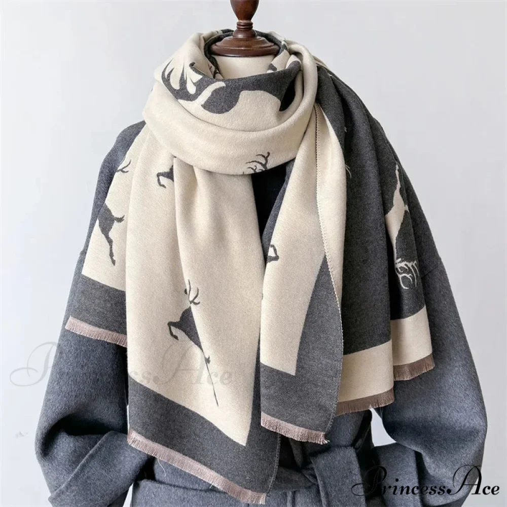 Animal Pattern Cashmere Scarf - Image 6