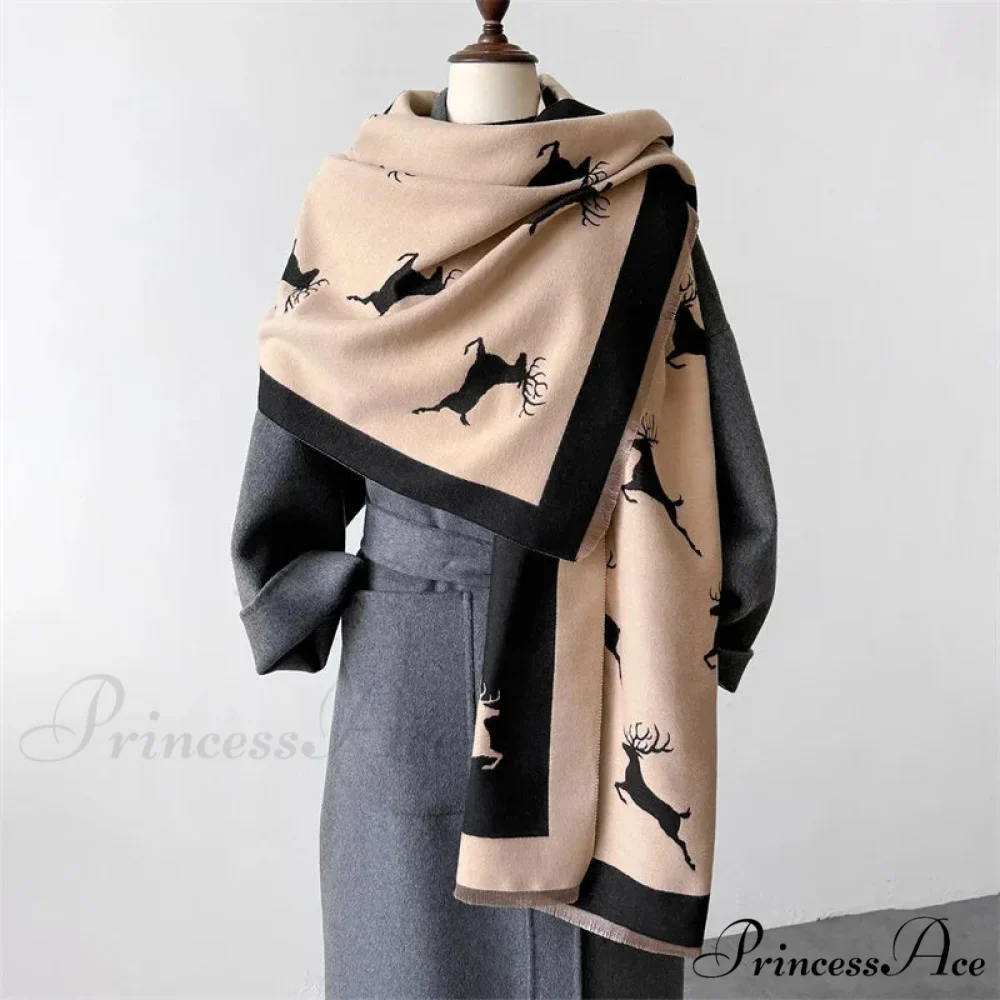 Animal Pattern Cashmere Scarf - Image 7