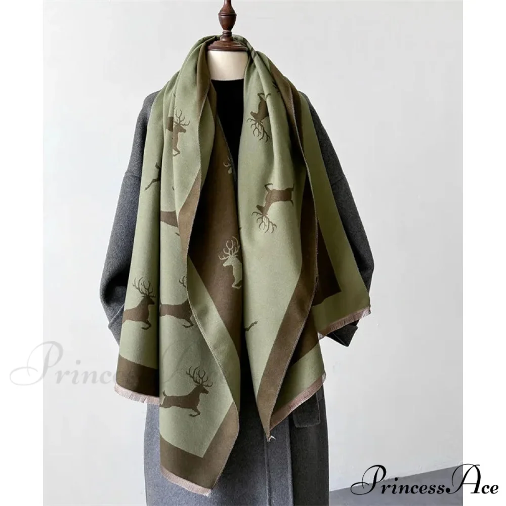 Animal Pattern Cashmere Scarf - Image 8