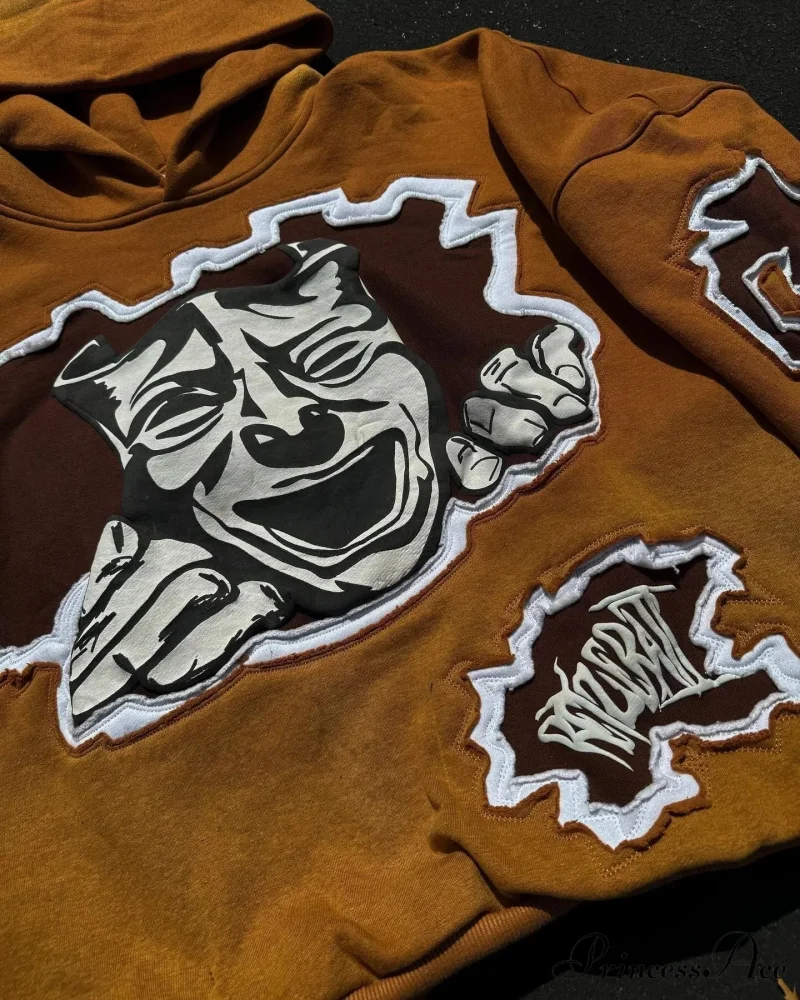 Animated Patch Embroidered Stylish Hoodie - Image 3