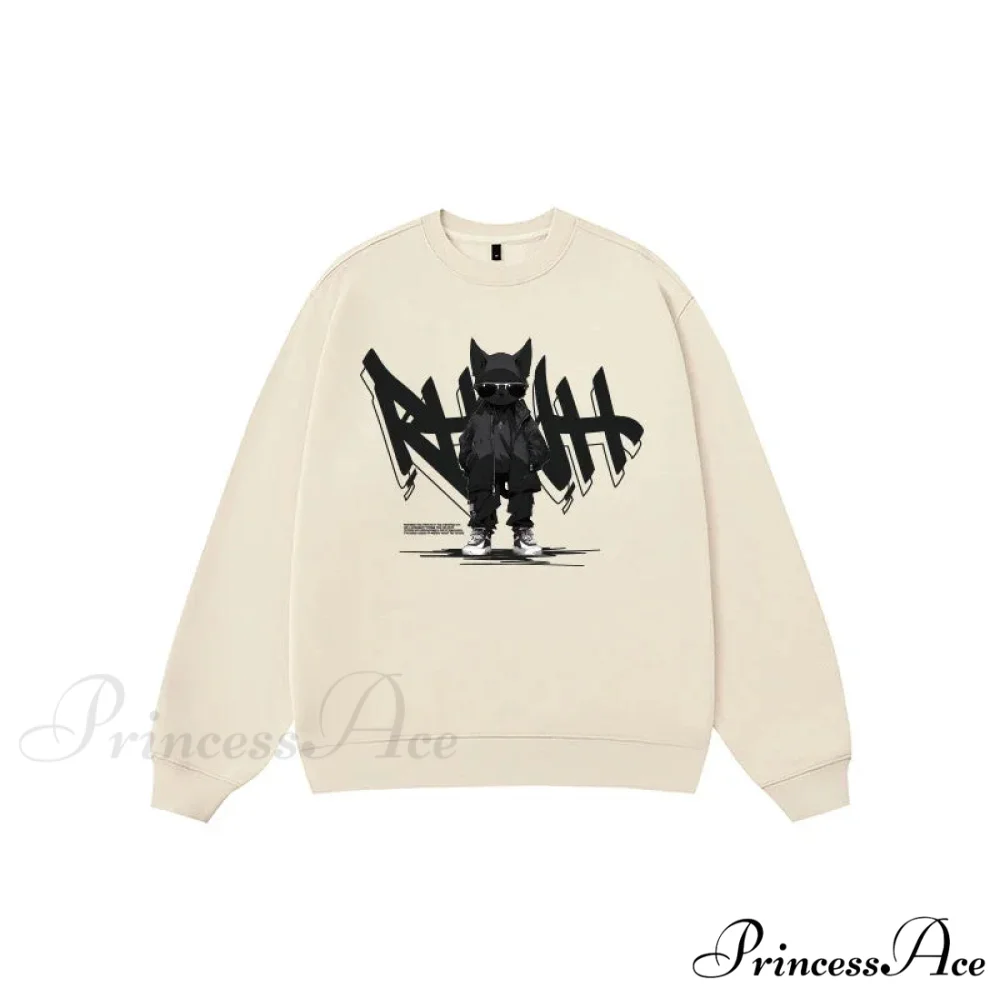Anime Print Fleece Retro Sweatshirt - Image 3