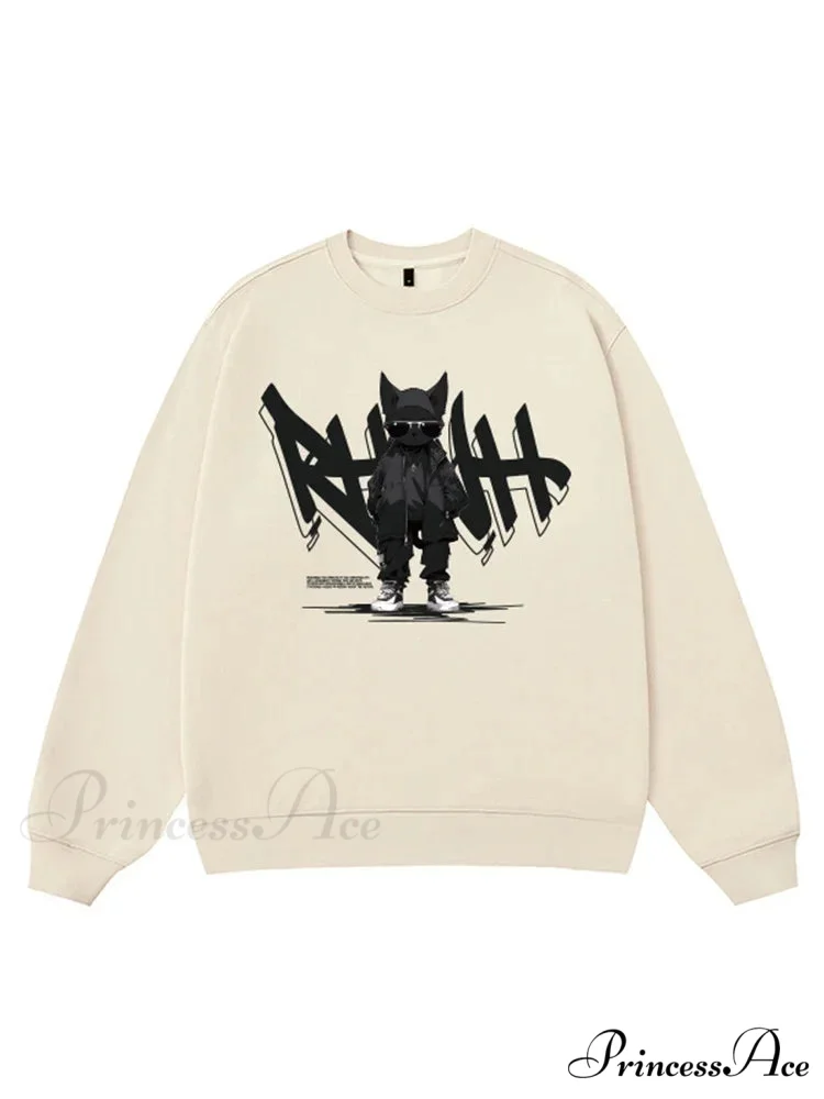Anime Print Fleece Retro Sweatshirt - Image 4