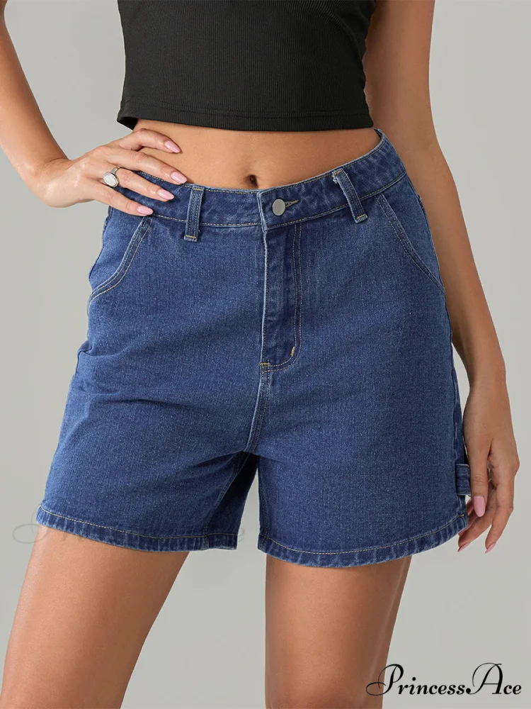 Antique Azure Button Denim Short - Image 2