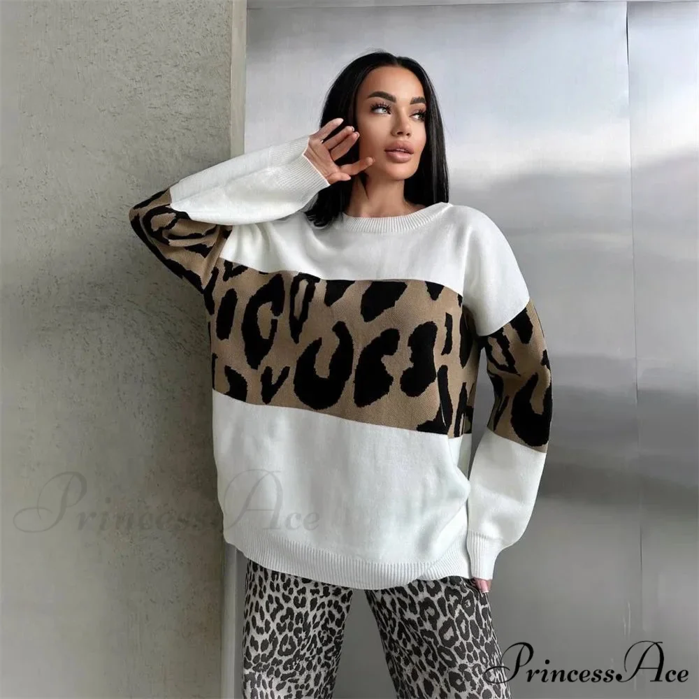 Antique Cheetah Pattern Baggy Jumbo Sweater - Image 2