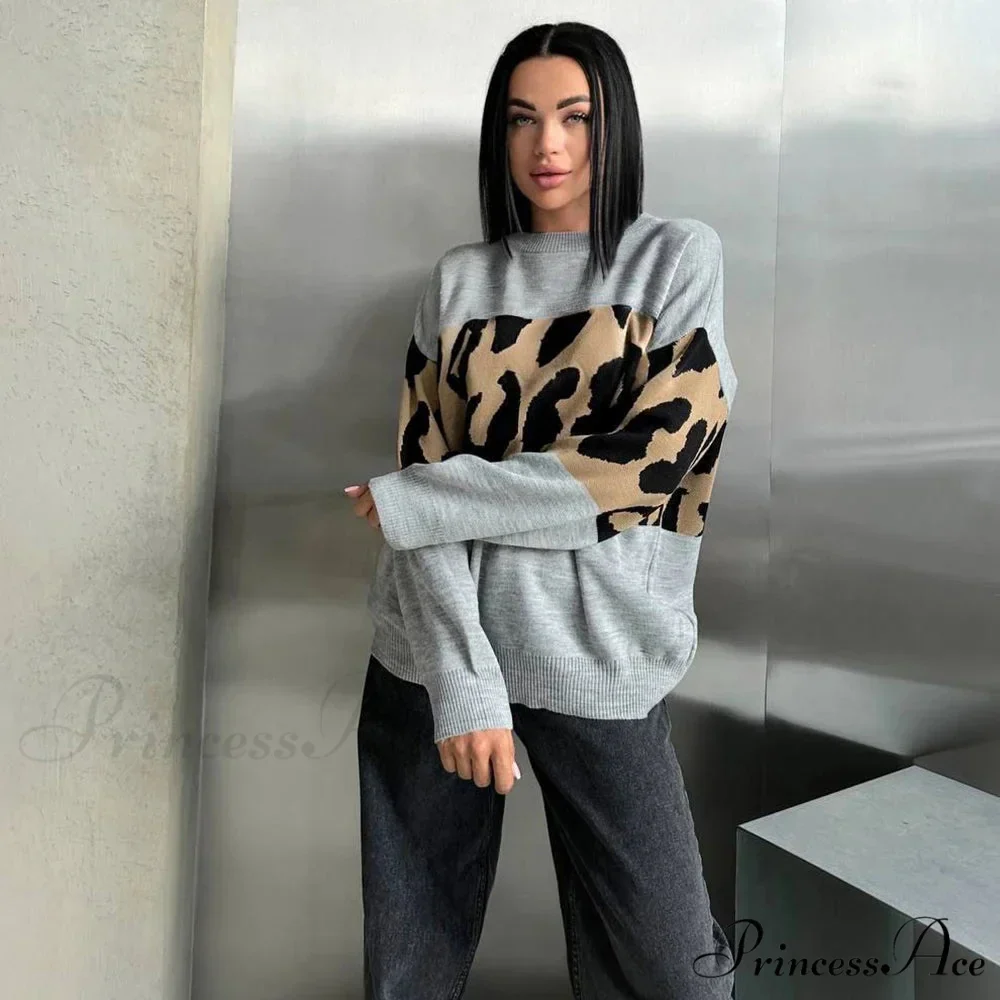Antique Cheetah Pattern Baggy Jumbo Sweater - Image 3