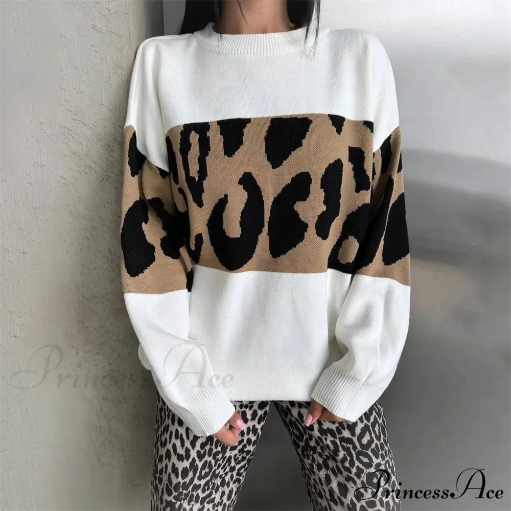 Antique Cheetah Pattern Baggy Jumbo Sweater - Image 6