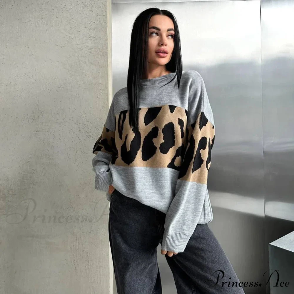 Antique Cheetah Pattern Baggy Jumbo Sweater - Image 8