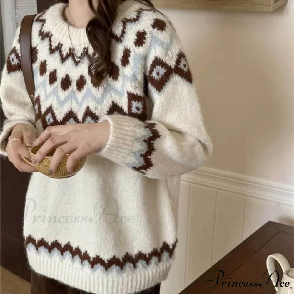 Antique Fair Isle Baggy Collegiate Jumper - Image 2