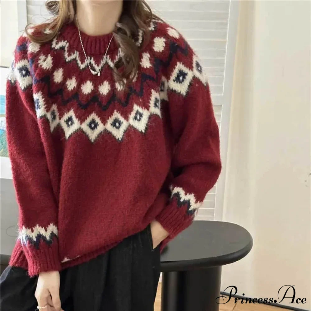 Antique Fair Isle Baggy Collegiate Jumper - Image 3