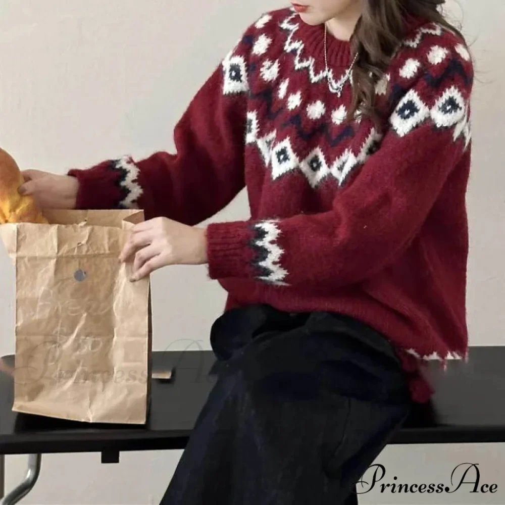 Antique Fair Isle Baggy Collegiate Jumper - Image 4