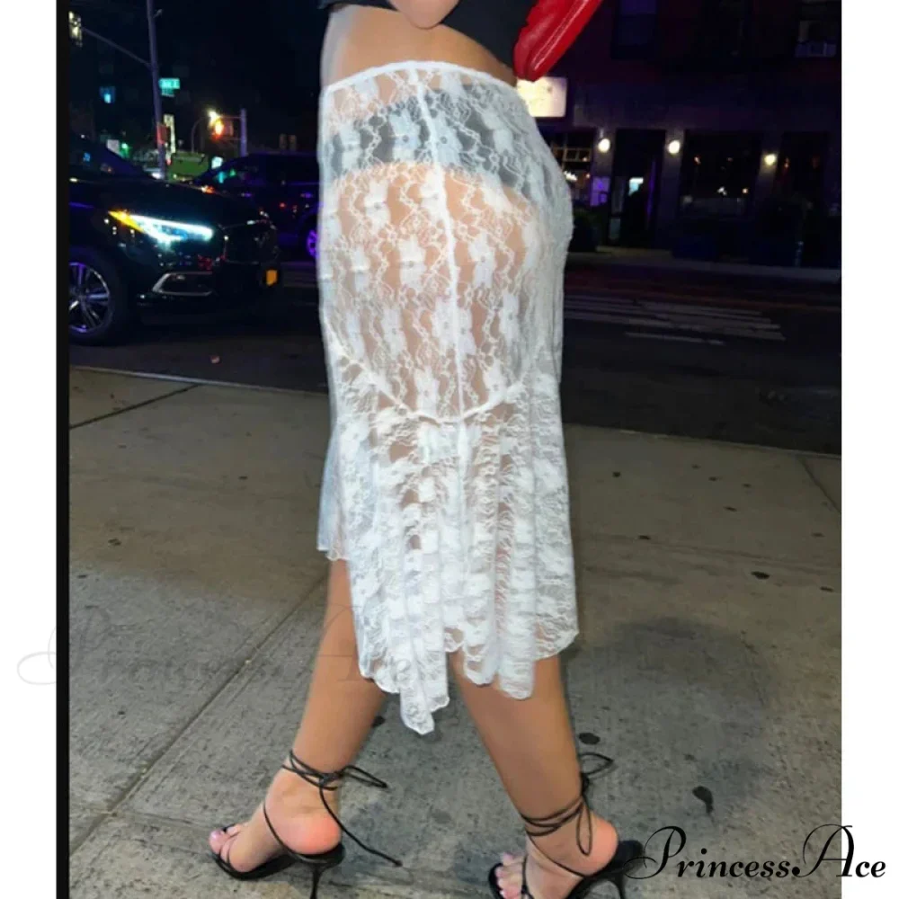 Antique Flowery Transparent Festive Seaside Elegant Skirt - Image 3