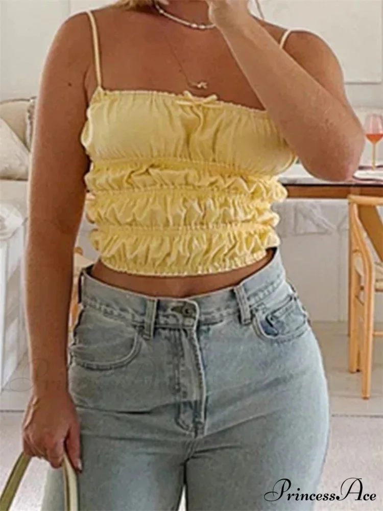 Antique Gathered Monochrome Bow Fitted Crop Top - Image 3