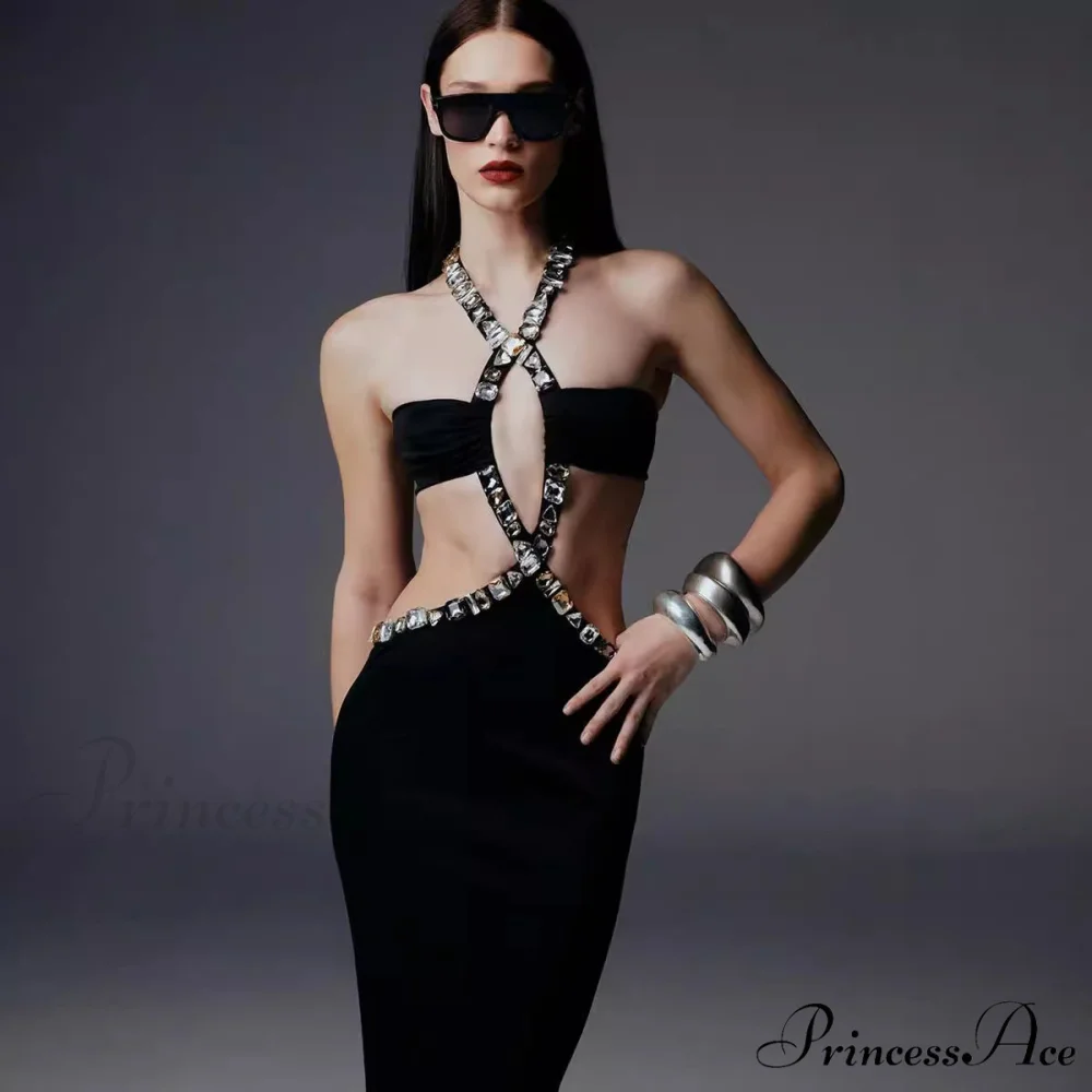 Antique Gothic Bandeau Bodycon Beaded Prom Dress - Image 2