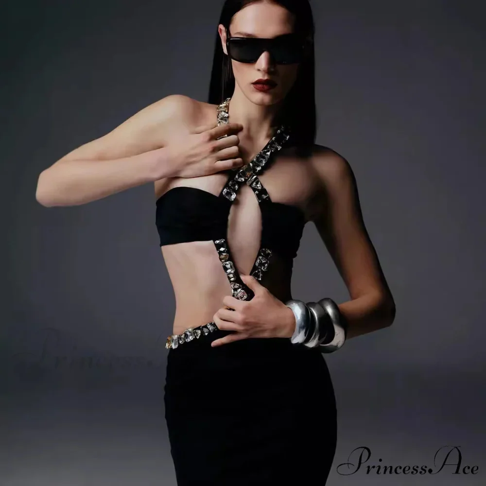 Antique Gothic Bandeau Bodycon Beaded Prom Dress - Image 3