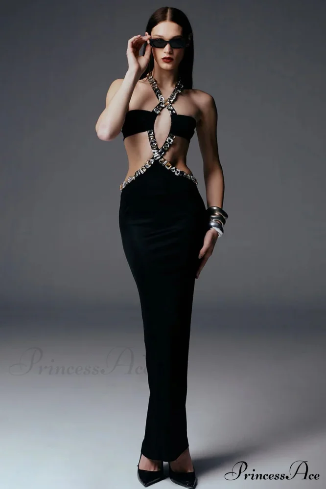 Antique Gothic Bandeau Bodycon Beaded Prom Dress - Image 4