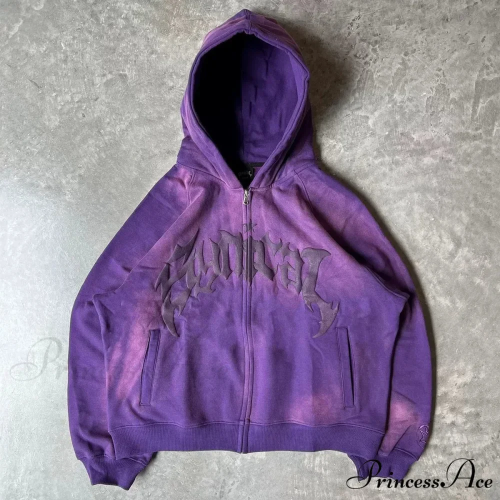 Antique Gothic Printed Zipper Hoodie - Image 4