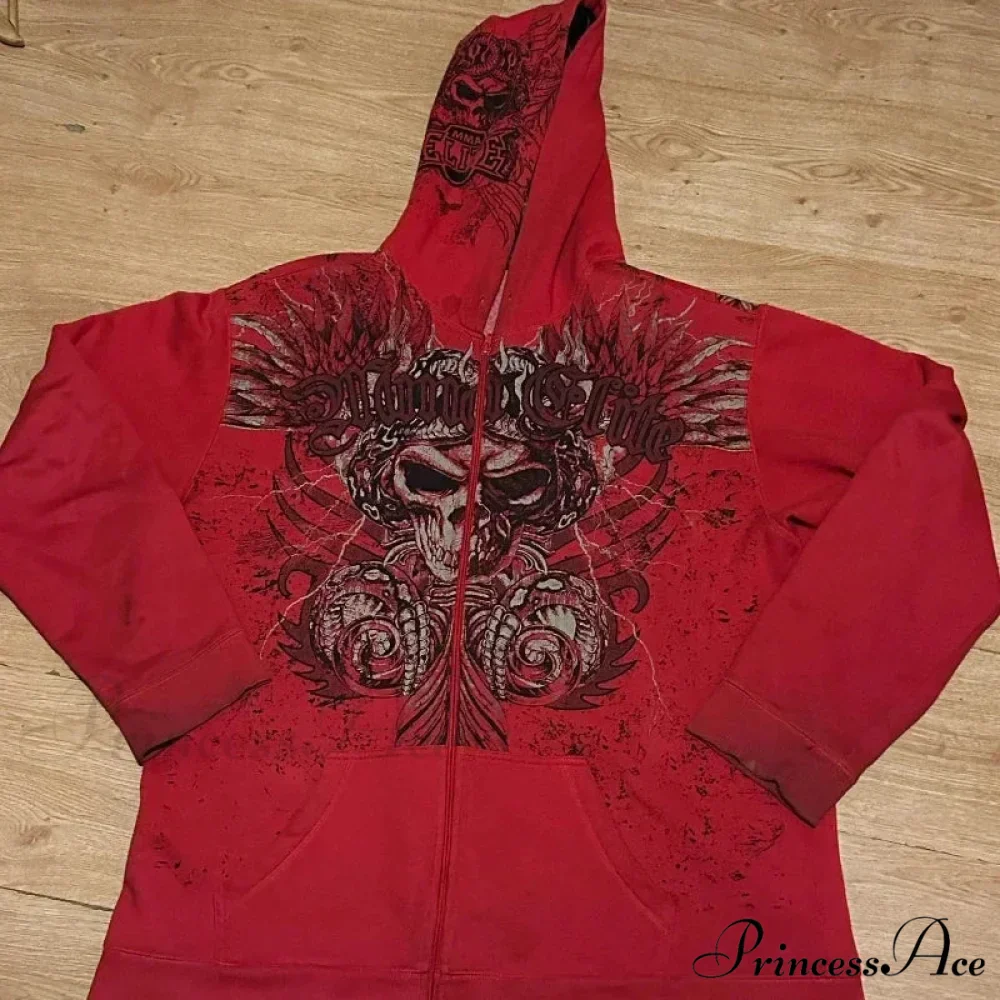 Antique Gothic Skeleton Zip Up Hoodie - Image 5