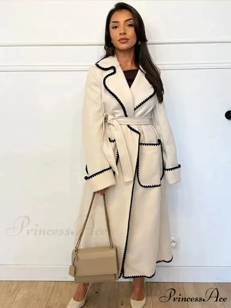 Antique Patchwork Cinched Wool Overcoat - Image 2