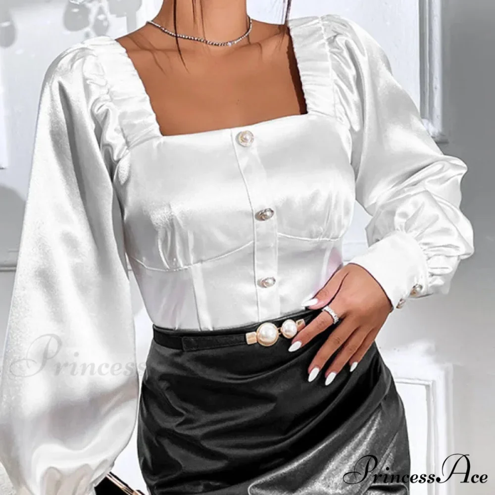 Antique Silk Baggy Extended Sleeve Blouse Tops - Image 2
