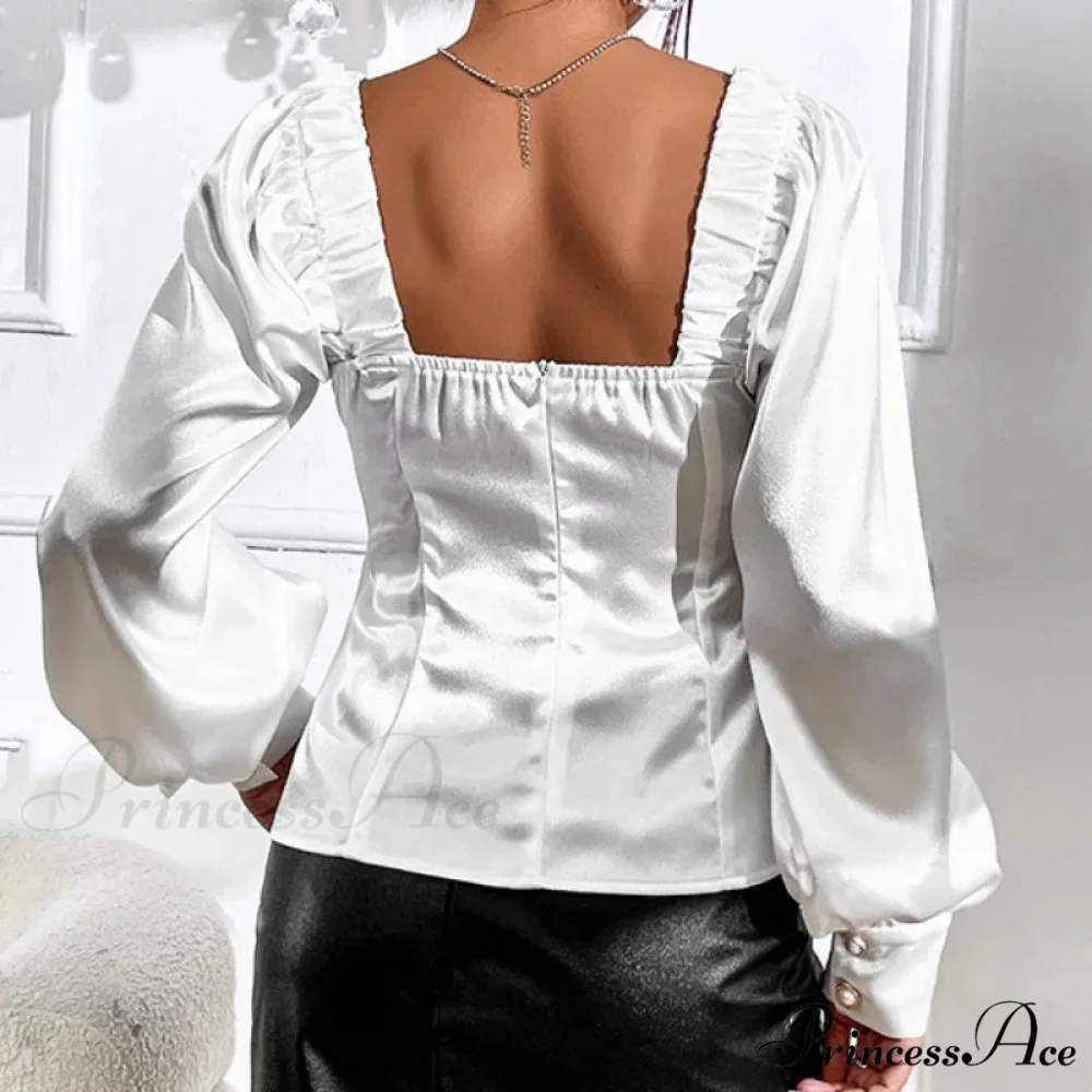 Antique Silk Baggy Extended Sleeve Blouse Tops - Image 4
