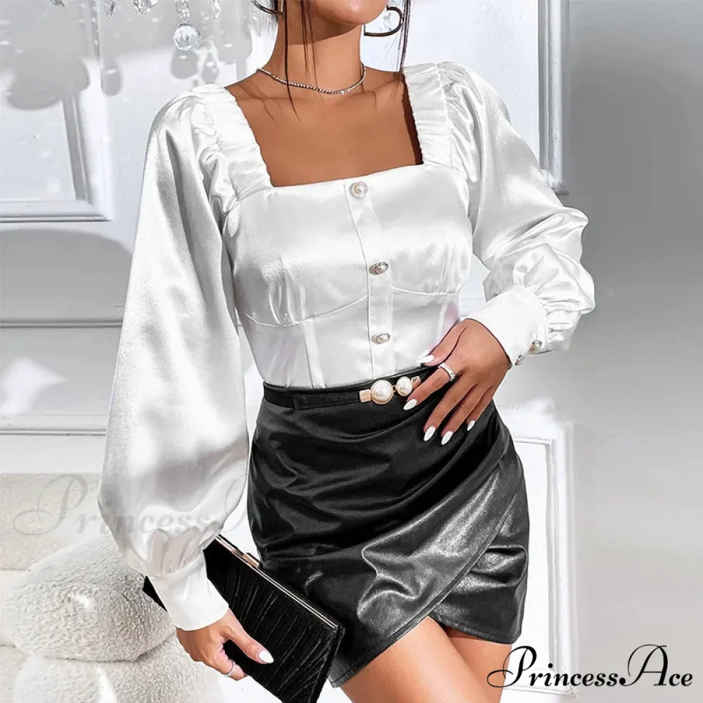 Antique Silk Baggy Extended Sleeve Blouse Tops - Image 5