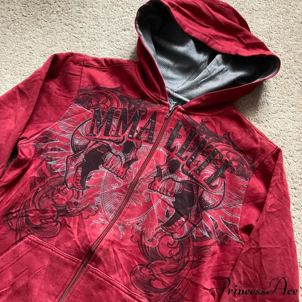 Antique Skull Wing Zip Up Hoodie - Image 2