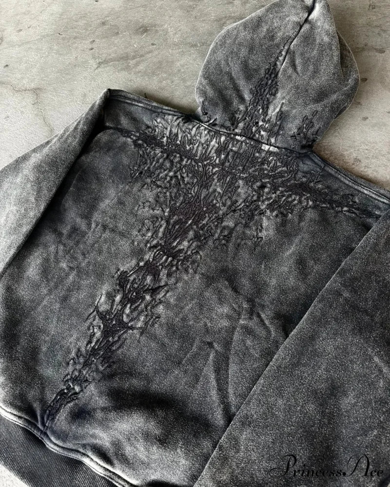 Antique Stitching Generous Hoodie - Image 2