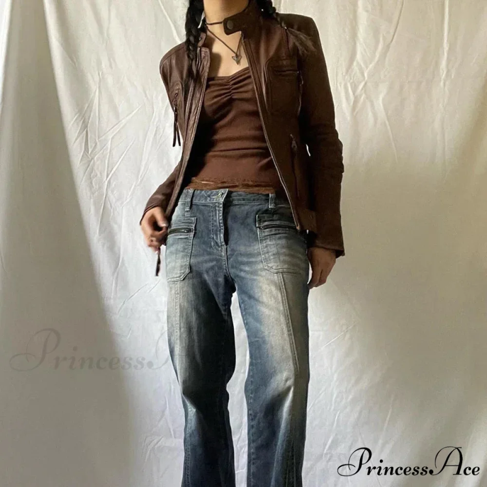 Antique Tan Lace Patchwork Open Back Slim Fit Enchanted Grunge Y2K Camis Crop Top - Image 5