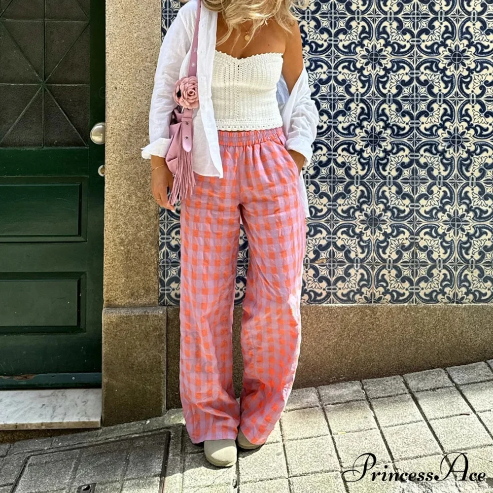 Antique Tartan Baggy Wide Leg Boho Palazzo Pant - Image 2