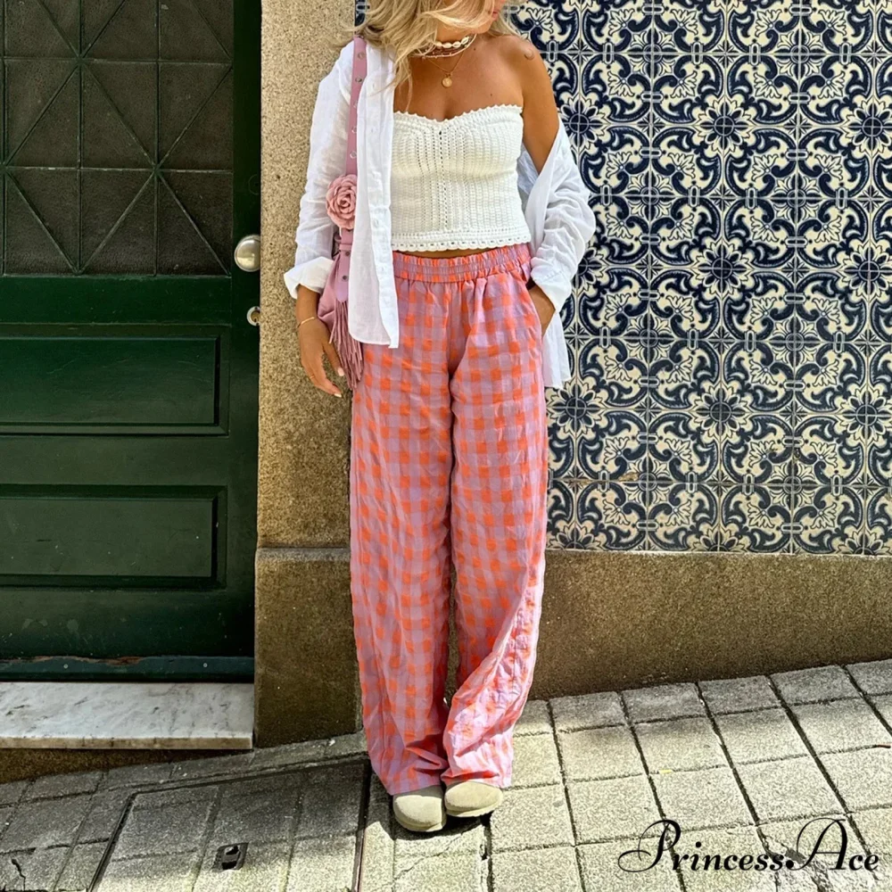 Antique Tartan Baggy Wide Leg Boho Palazzo Pant - Image 4