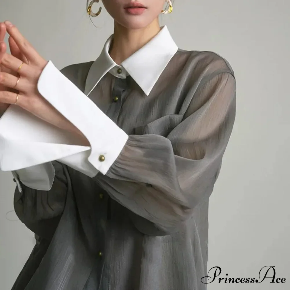 Antique Transparent Long Sleeve Sun-Resistant Top