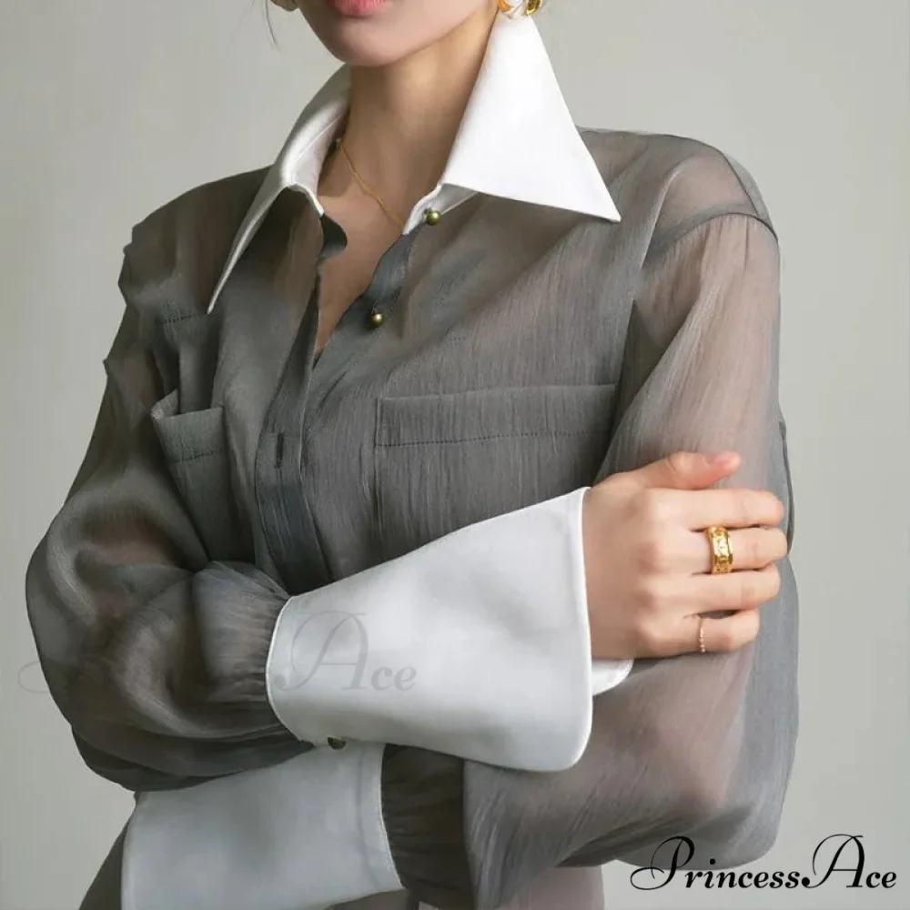 Antique Transparent Long Sleeve Sun-Resistant Top - Image 2