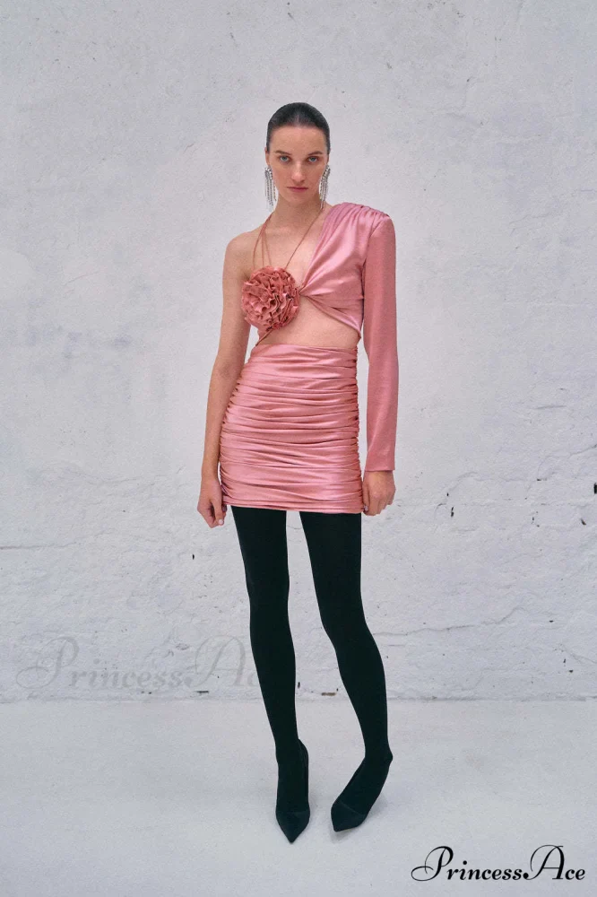 Asymmetrical Embroidered Prom Gown - Image 2