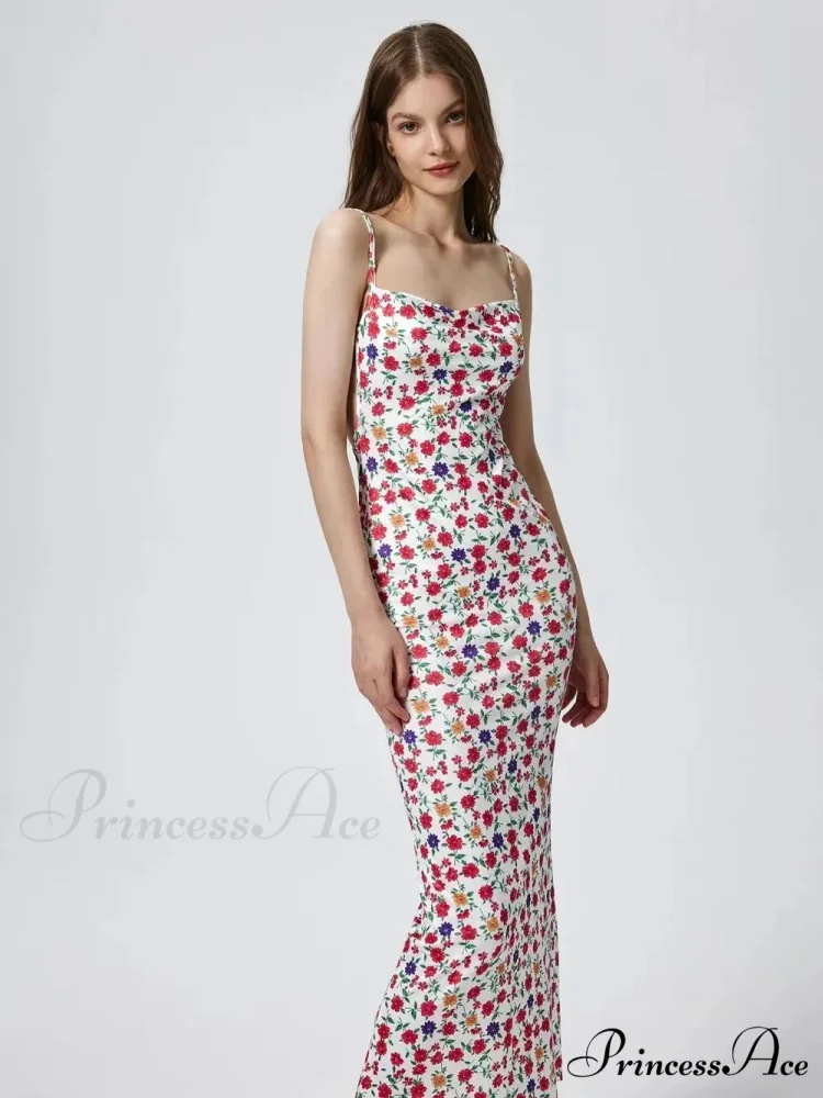 Attractive Backless Flattering Seaside Floral Dress - Image 11